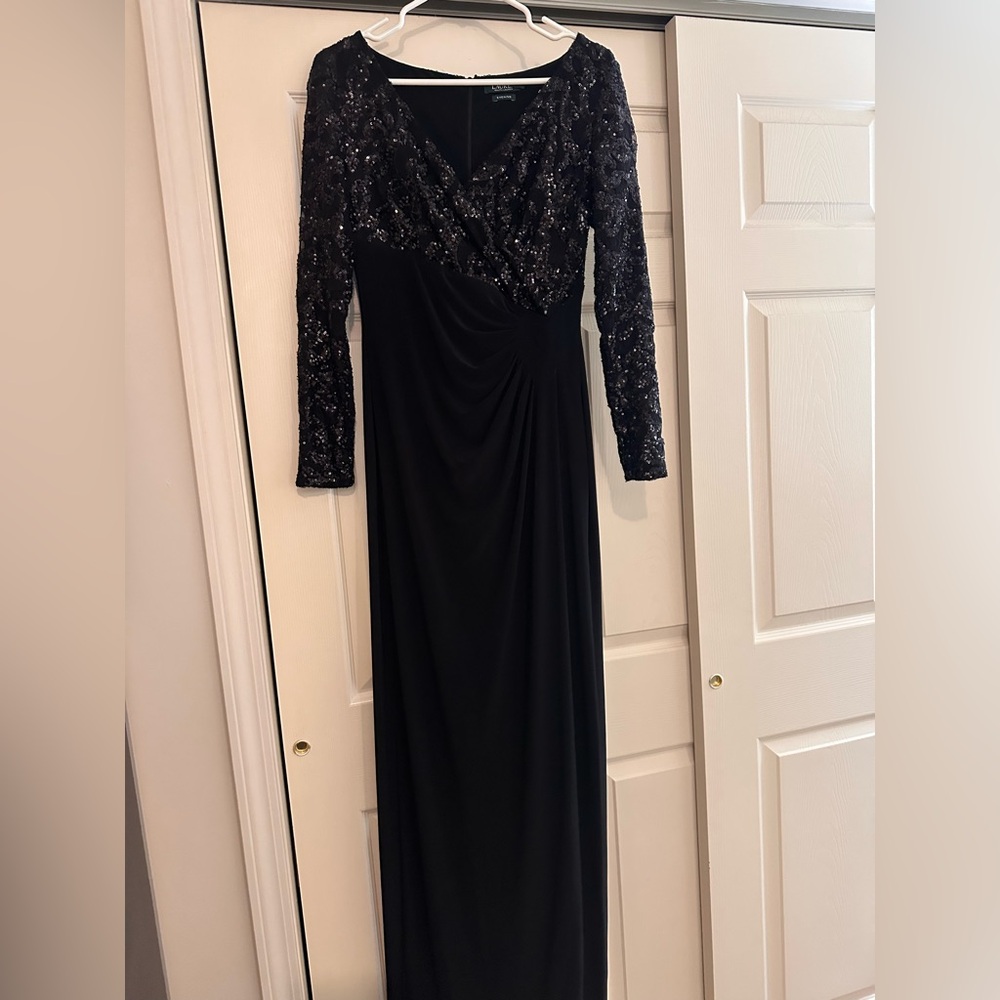 Ralph Lauren Floor length gown , sequin long sleeve